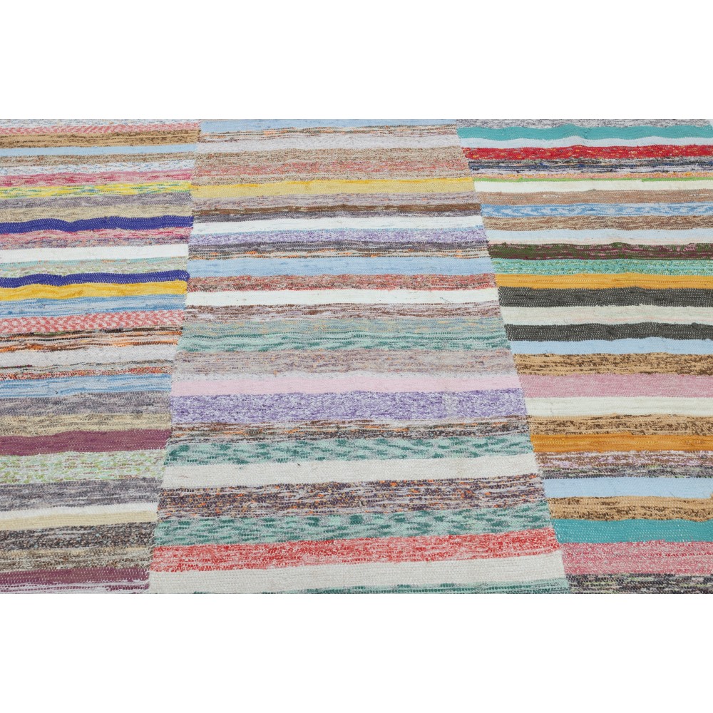 Vintage Turkish Kilim. Adjustable Handwoven Cotton Carpet. Colorful Striped Rag Rug. Bohemian Home Decor Vintage Turkish Kilim. Adjustable Handwoven Cotton Carpet. Colorful Striped Rag Rug. Bohemian Home Decor