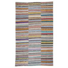 Vintage Turkish Kilim. Adjustable Handwoven Cotton Carpet. Colorful Striped Rag Rug. Bohemian Home Decor