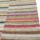 Adjustable Turkish Rag Rug. Vintage Handwoven Cotton Kilim. Colorful Stripes Adjustable Turkish Rag Rug. Vintage Handwoven Cotton Kilim. Colorful Stripes