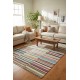 Adjustable Turkish Rag Rug. Vintage Handwoven Cotton Kilim. Colorful Stripes Adjustable Turkish Rag Rug. Vintage Handwoven Cotton Kilim. Colorful Stripes