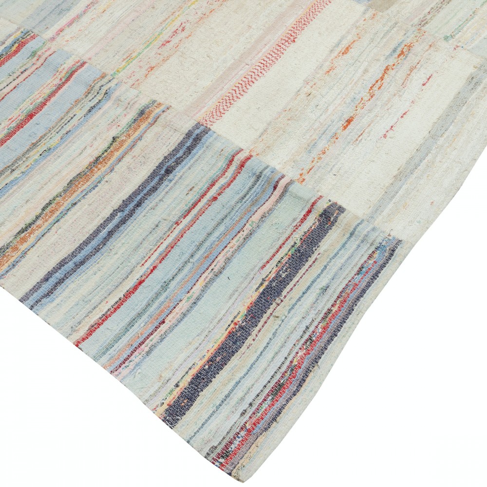 Vintage Multicolor Kilim. Handwoven Turkish Cotton Rag Rug. Adjustable Size Vintage Multicolor Kilim. Handwoven Turkish Cotton Rag Rug. Adjustable Size