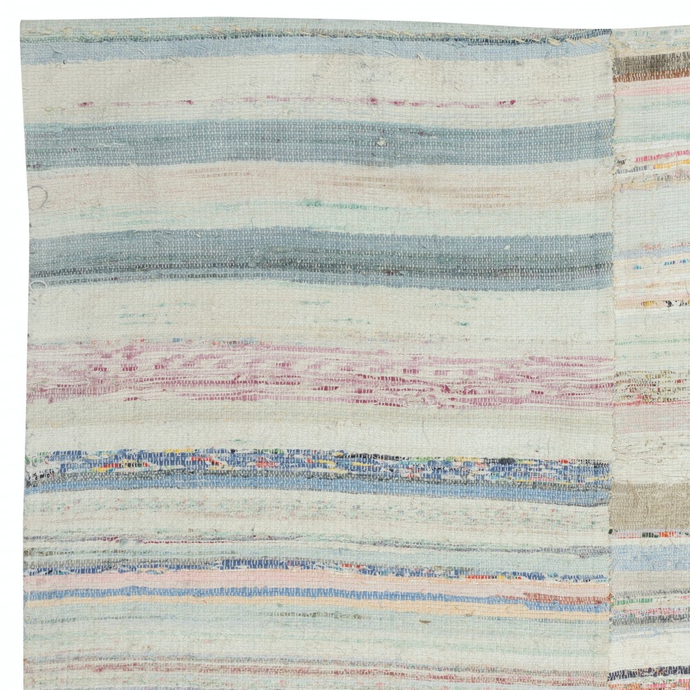 Vintage Multicolor Kilim. Handwoven Turkish Cotton Rag Rug. Adjustable Size Vintage Multicolor Kilim. Handwoven Turkish Cotton Rag Rug. Adjustable Size