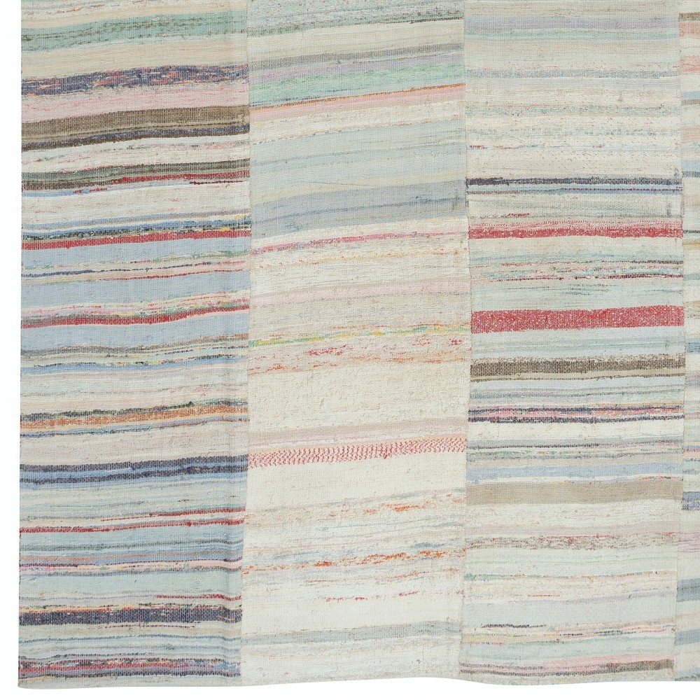 Vintage Multicolor Kilim. Handwoven Turkish Cotton Rag Rug. Adjustable Size Vintage Multicolor Kilim. Handwoven Turkish Cotton Rag Rug. Adjustable Size