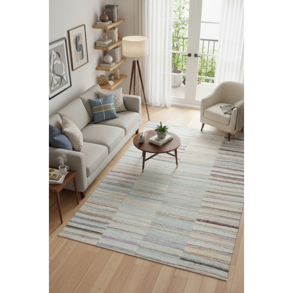 Vintage Multicolor Kilim. Handwoven Turkish Cotton Rag Rug. Adjustable Size Vintage Multicolor Kilim. Handwoven Turkish Cotton Rag Rug. Adjustable Size