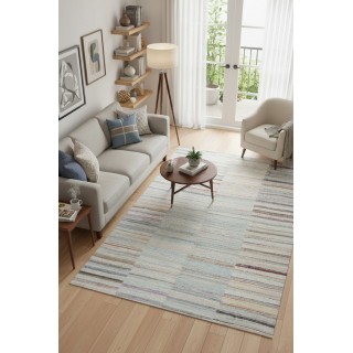 Vintage Multicolor Kilim. Handwoven Turkish Cotton Rag Rug. Adjustable Size