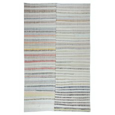 Colorful Striped Kilim. Handwoven Cotton Turkish Rag Rug. Vintage Carpet. Adjustable Size