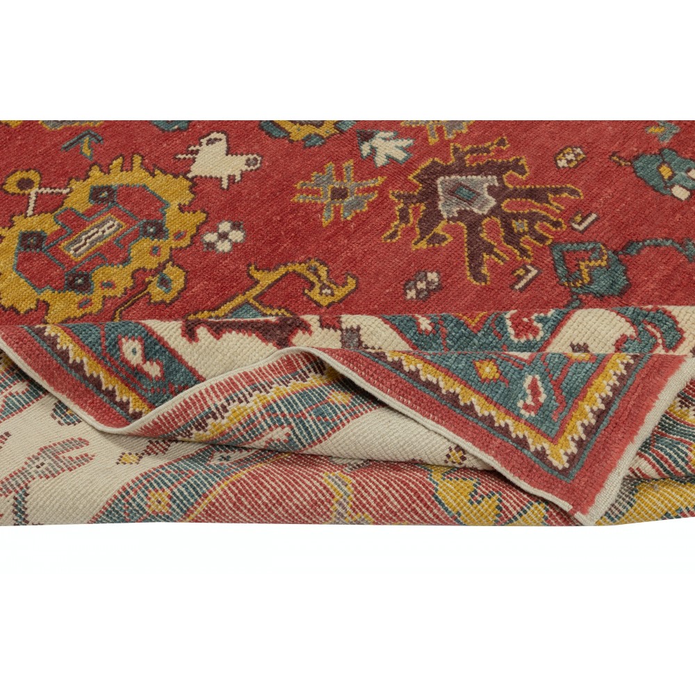 Hand Knotted Oushak Rug. Custom Size & Colors. Turkish Red Wool Area Rug. Antique 1900s Inspired Design. Made to Order