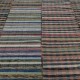 Handmade Turkish Kilim. Vintage Cotton Rag Rug. Multicolored Stripe Pattern Carpet
