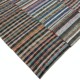 Handmade Turkish Kilim. Vintage Cotton Rag Rug. Multicolored Stripe Pattern Carpet