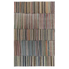 Multicolored Striped Kilim. Vintage Turkish Handwoven Cotton Rag Rug. Adjustable Size