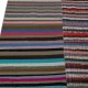 Vintage Banded Cotton Kilim. Adjustable Flat-Weave Rag Rug. Colorful Oversize Carpet