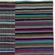 Vintage Banded Cotton Kilim. Adjustable Flat-Weave Rag Rug. Colorful Oversize Carpet
