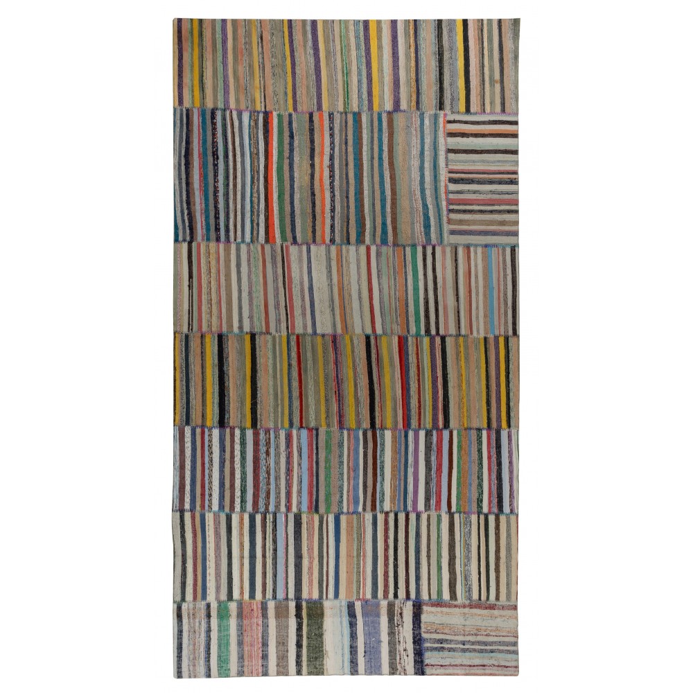 Vintage Colorful Large Kilim. Handwoven Turkish Cotton Rag Rug. Adjustable Size Option Vintage Colorful Large Kilim. Handwoven Turkish Cotton Rag Rug. Adjustable Size Option