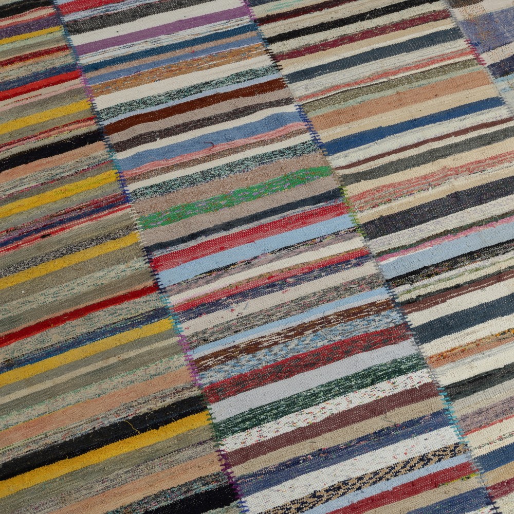 Vintage Colorful Large Kilim. Handwoven Turkish Cotton Rag Rug. Adjustable Size Option Vintage Colorful Large Kilim. Handwoven Turkish Cotton Rag Rug. Adjustable Size Option