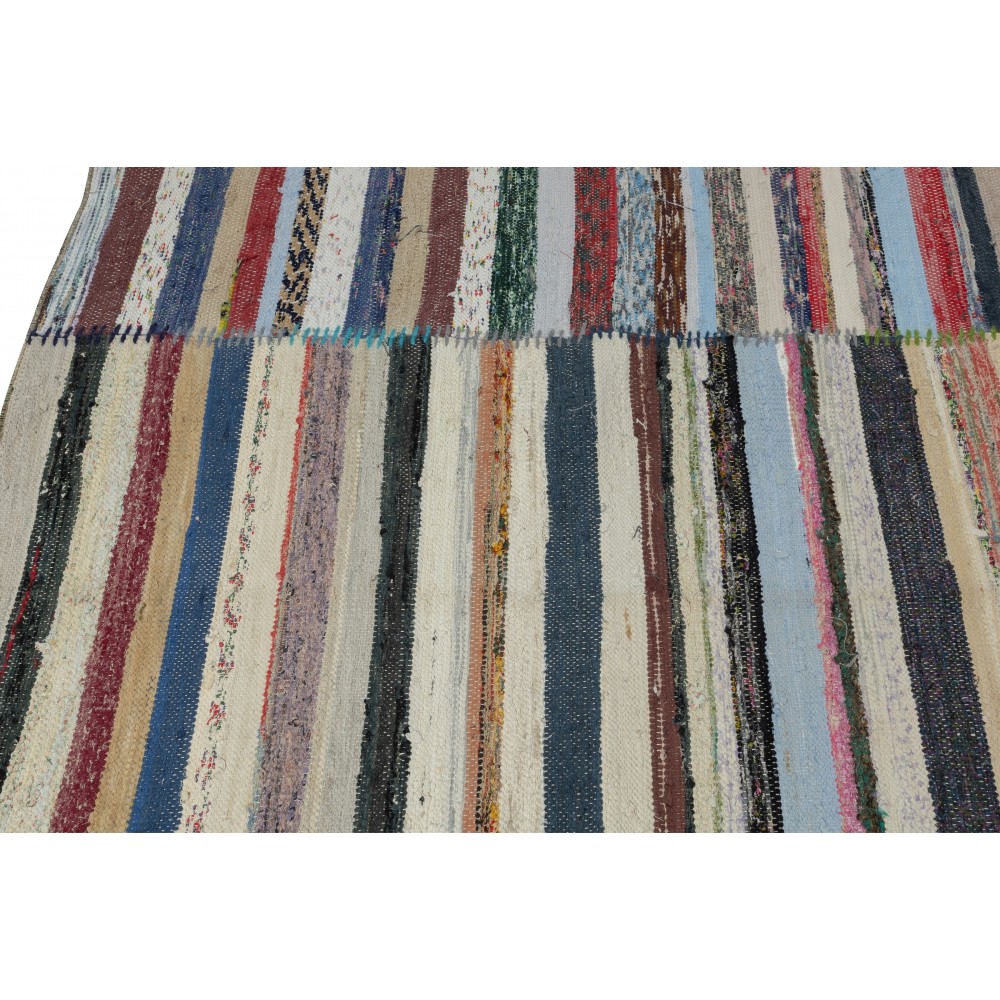 Vintage Colorful Large Kilim. Handwoven Turkish Cotton Rag Rug. Adjustable Size Option Vintage Colorful Large Kilim. Handwoven Turkish Cotton Rag Rug. Adjustable Size Option