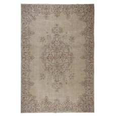Vintage Wool Area Rug. Handmade Turkish Large Carpet for Farmhouse & Country Style Decoration