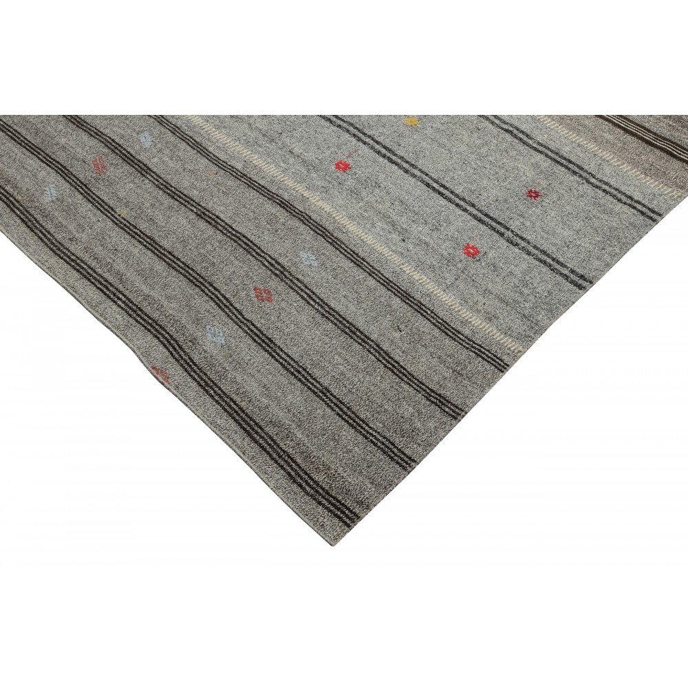 Vintage Gray Kilim. Adjustable Hand-Woven Carpet. Large Rug Vintage Gray Kilim. Adjustable Hand-Woven Carpet. Large Rug