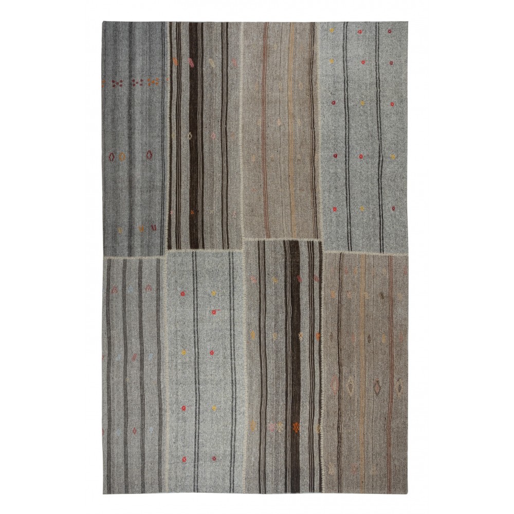 Vintage Gray Kilim. Adjustable Hand-Woven Carpet. Large Rug Vintage Gray Kilim. Adjustable Hand-Woven Carpet. Large Rug