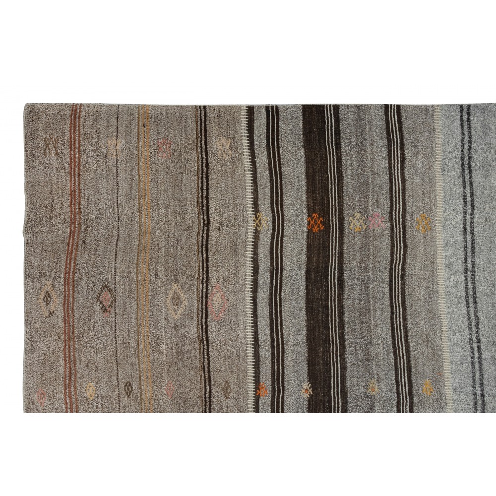 Vintage Gray Kilim. Adjustable Hand-Woven Carpet. Large Rug Vintage Gray Kilim. Adjustable Hand-Woven Carpet. Large Rug