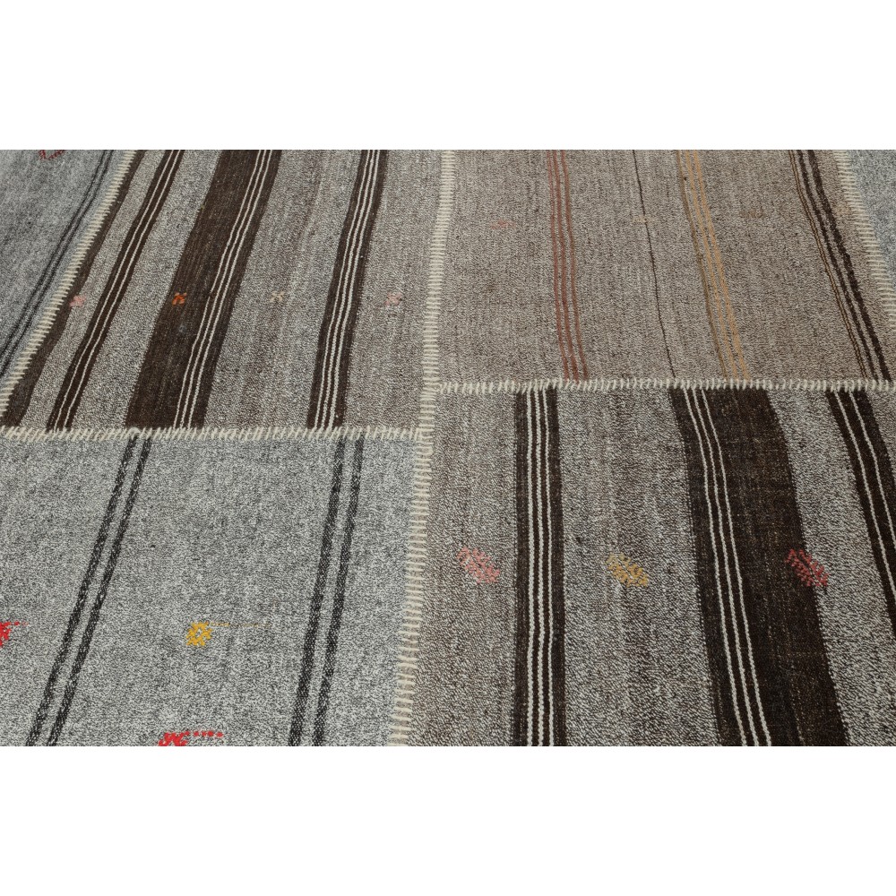 Vintage Gray Kilim. Adjustable Hand-Woven Carpet. Large Rug Vintage Gray Kilim. Adjustable Hand-Woven Carpet. Large Rug