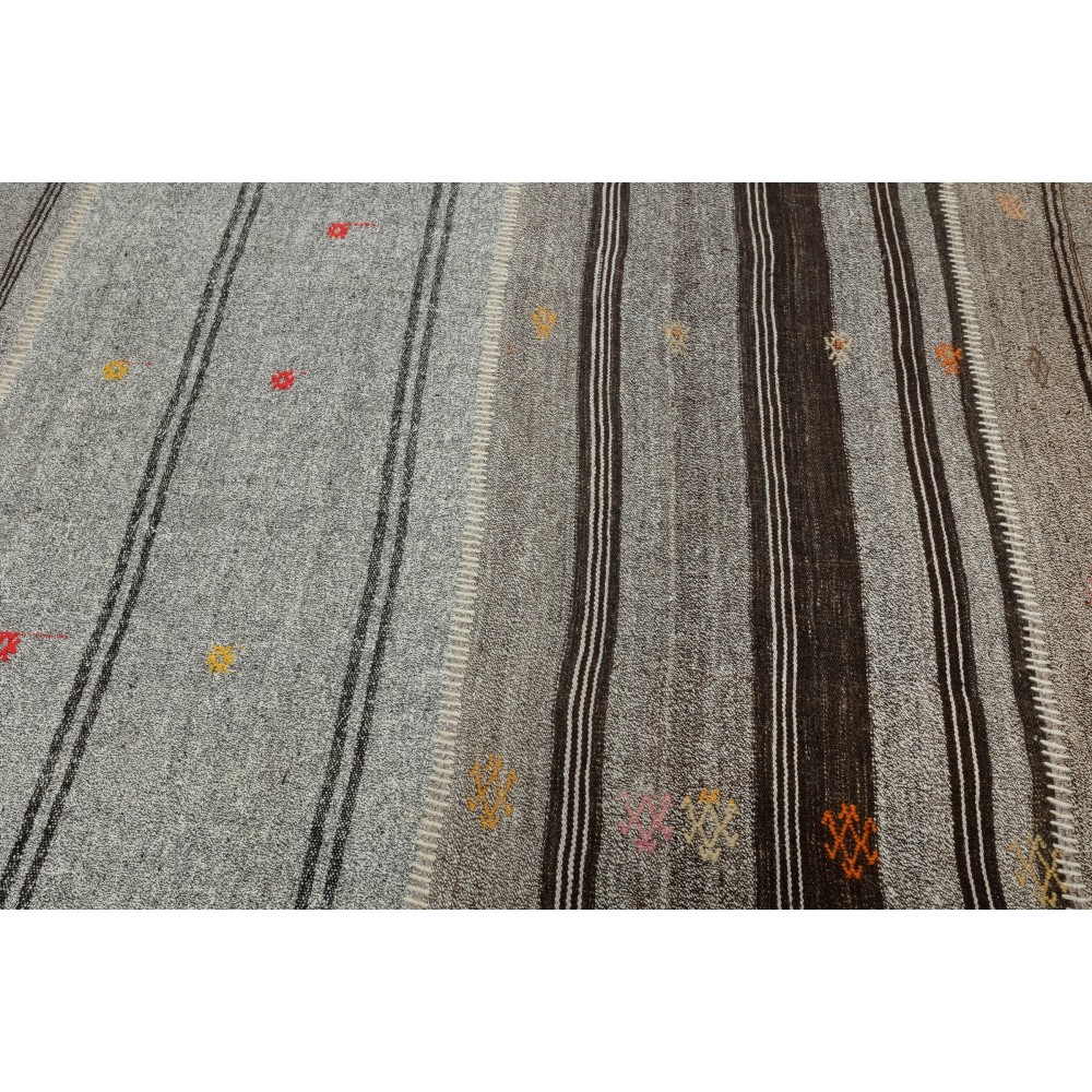 Vintage Gray Kilim. Adjustable Hand-Woven Carpet. Large Rug Vintage Gray Kilim. Adjustable Hand-Woven Carpet. Large Rug