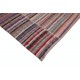 Handmade Turkish Kilim. Vintage Cotton Rag Rug. Multicolored Stripe Pattern Carpet