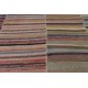 Handmade Turkish Kilim. Vintage Cotton Rag Rug. Multicolored Stripe Pattern Carpet