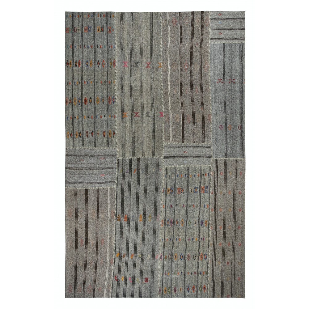 Adjustable Vintage Gray Kilim. Cotton & Goat Hair Rug. Large Carpet Adjustable Vintage Gray Kilim. Cotton & Goat Hair Rug. Large Carpet