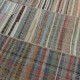 Multicolored Striped Kilim. Handwoven Cotton Turkish Rag Rug. Vintage Oversize Carpet. Adjustable Size