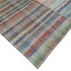 Multicolored Striped Kilim. Handwoven Cotton Turkish Rag Rug. Vintage Oversize Carpet. Adjustable Size