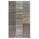 Multicolored Striped Kilim. Handwoven Cotton Turkish Rag Rug. Vintage Oversize Carpet. Adjustable Size