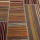 Handmade Vintage Turkish Kilim Patchwork Rug, Striped Wool Carpet Handmade Vintage Turkish Kilim Patchwork Rug, Striped Wool Carpet