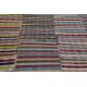 Adjustable Oversize Rag Rug. Vintage Handmade Turkish Cotton Kilim. Colorful Stripes Carpet