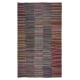 Adjustable Oversize Rag Rug. Vintage Handmade Turkish Cotton Kilim. Colorful Stripes Carpet