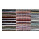 Adjustable Vintage Cotton Rag Rug. Handmade Striped Kilim. Multicolor Large Carpet Adjustable Vintage Cotton Rag Rug. Handmade Striped Kilim. Multicolor Large Carpet