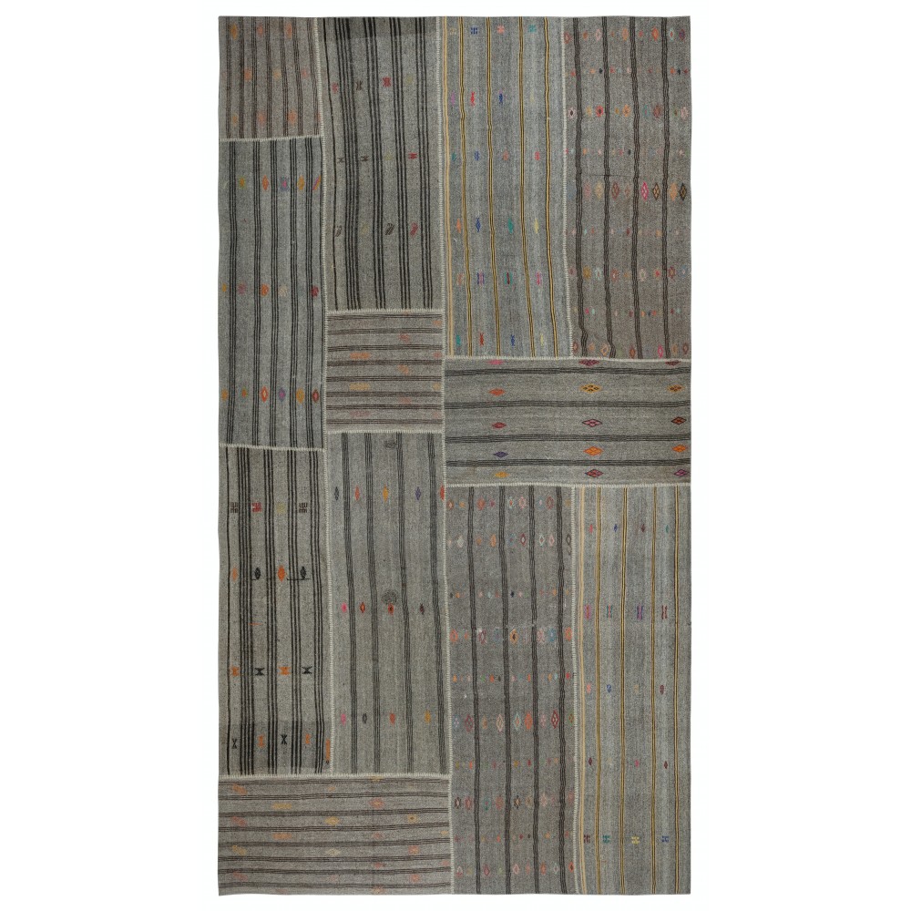 Adjustable Size Vintage Turkish Kilim. Gray Cotton & Goat Hair Rug. Handmade Oversize Carpet Adjustable Size Vintage Turkish Kilim. Gray Cotton & Goat Hair Rug. Handmade Oversize Carpet