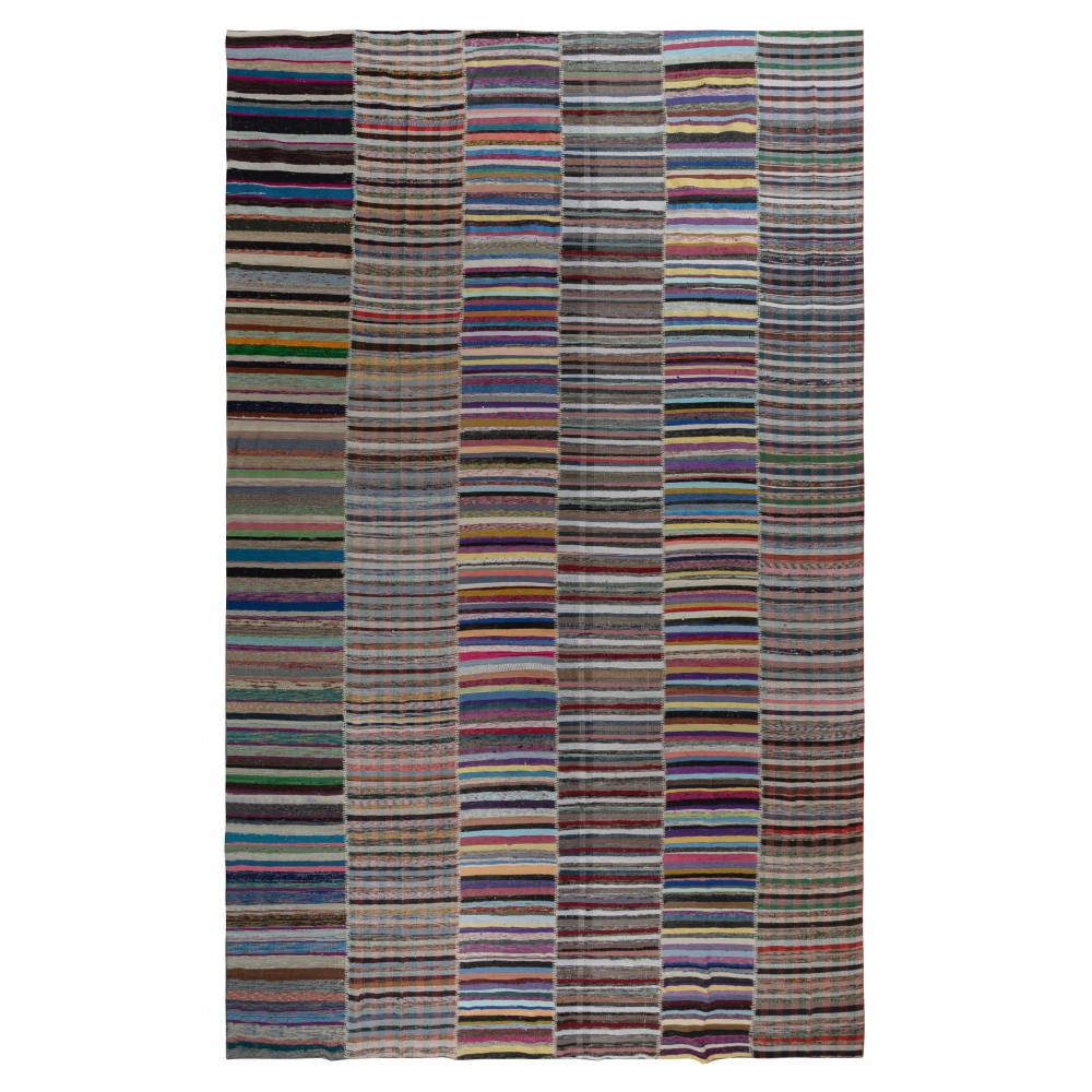Vintage Oversize Kilim. Handwoven Cotton Rag Rug. Colorful Turkish Carpet. Adjustable Size Vintage Oversize Kilim. Handwoven Cotton Rag Rug. Colorful Turkish Carpet. Adjustable Size