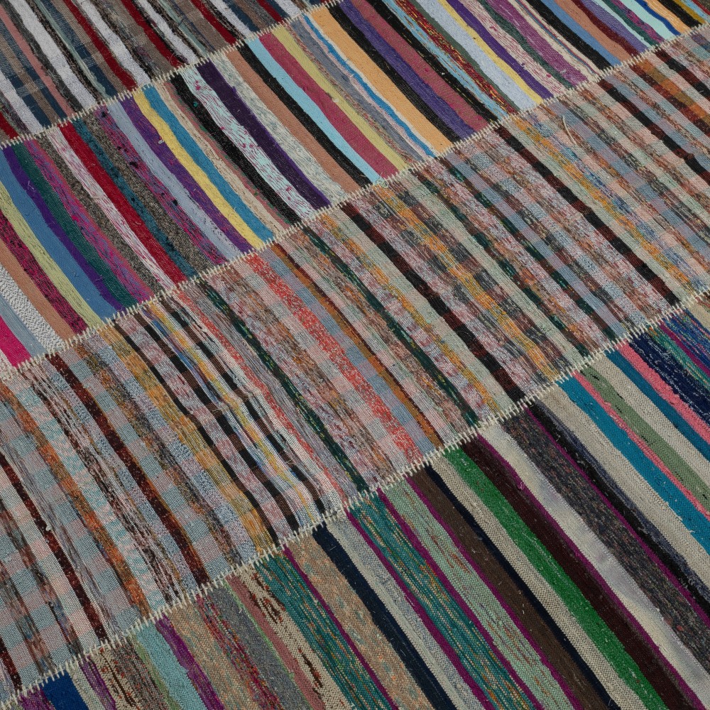 Vintage Oversize Kilim. Handwoven Cotton Rag Rug. Colorful Turkish Carpet. Adjustable Size Vintage Oversize Kilim. Handwoven Cotton Rag Rug. Colorful Turkish Carpet. Adjustable Size