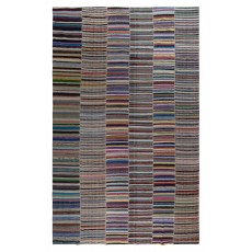 Vintage Oversize Kilim. Handwoven Cotton Rag Rug. Colorful Turkish Carpet. Adjustable Size