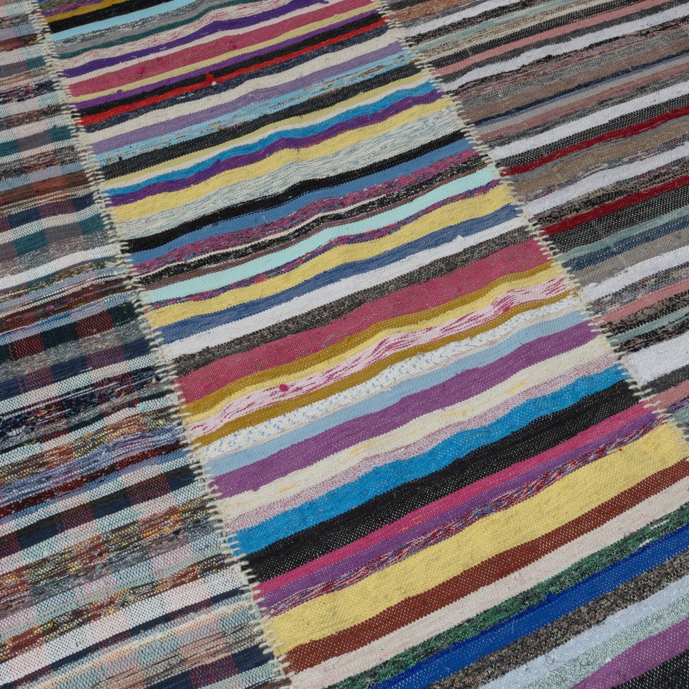 Vintage Oversize Kilim. Handwoven Cotton Rag Rug. Colorful Turkish Carpet. Adjustable Size Vintage Oversize Kilim. Handwoven Cotton Rag Rug. Colorful Turkish Carpet. Adjustable Size