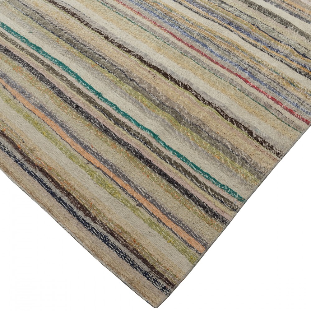 Adjustable Vintage Banded Cotton Kilim. Flat-Weave Rag Rug. Colorful Large Carpet Adjustable Vintage Banded Cotton Kilim. Flat-Weave Rag Rug. Colorful Large Carpet