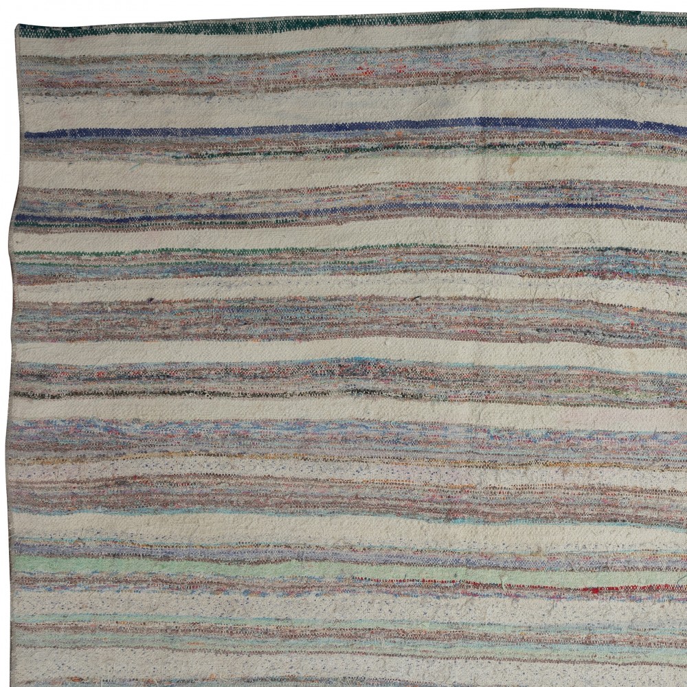 Adjustable Vintage Banded Cotton Kilim. Flat-Weave Rag Rug. Colorful Large Carpet Adjustable Vintage Banded Cotton Kilim. Flat-Weave Rag Rug. Colorful Large Carpet