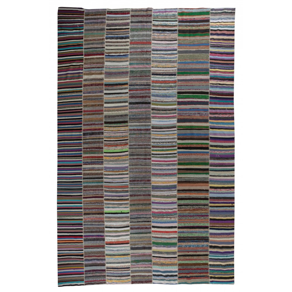 Adjustable Vintage Banded Oversize Kilim. Flat-Weave Rag Rug. Colorful Cotton Carpet Adjustable Vintage Banded Oversize Kilim. Flat-Weave Rag Rug. Colorful Cotton Carpet