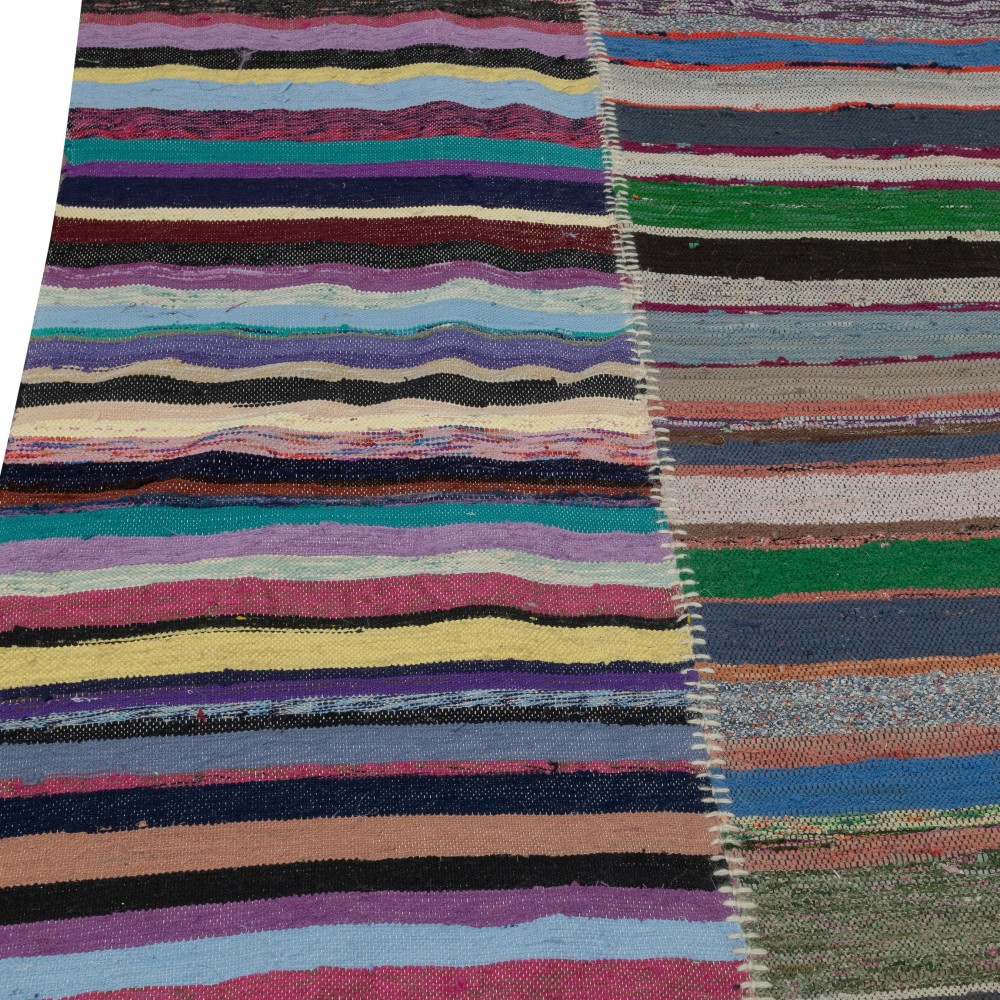 Adjustable Vintage Banded Oversize Kilim. Flat-Weave Rag Rug. Colorful Cotton Carpet Adjustable Vintage Banded Oversize Kilim. Flat-Weave Rag Rug. Colorful Cotton Carpet