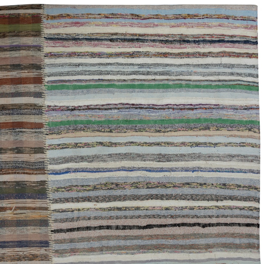 Adjustable Oversize Kilim. Handwoven Cotton Turkish Rag Rug. Vintage Colorful Banded Carpet Adjustable Oversize Kilim. Handwoven Cotton Turkish Rag Rug. Vintage Colorful Banded Carpet