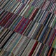 Colorful Oversize Carpet. Vintage Turkish Handwoven Cotton Rag Rug. Adjustable Size