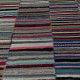 Colorful Oversize Carpet. Vintage Turkish Handwoven Cotton Rag Rug. Adjustable Size