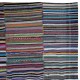 Colorful Oversize Carpet. Vintage Turkish Handwoven Cotton Rag Rug. Adjustable Size