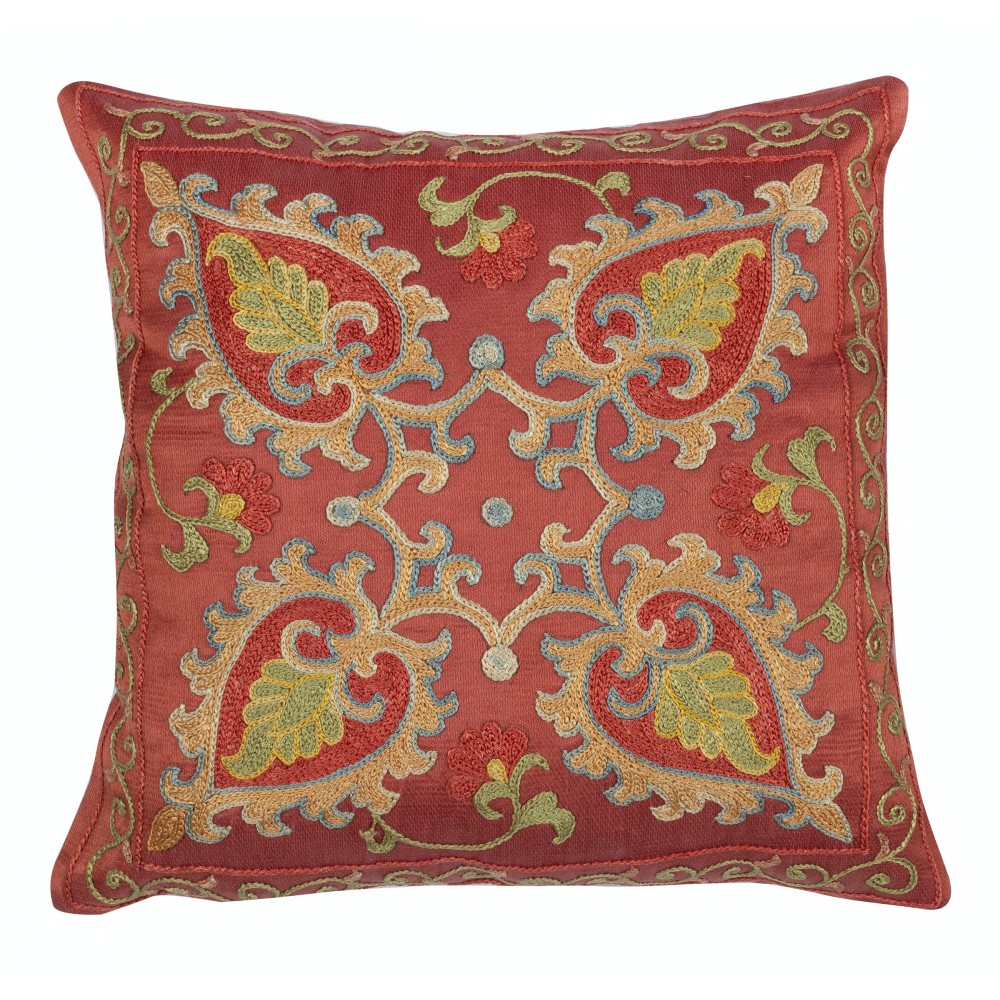 All Silk Cushion Cover. Traditional Toss Pillow. Embroidered Accent Pillow. All Silk Cushion Cover. Traditional Toss Pillow. Embroidered Accent Pillow.