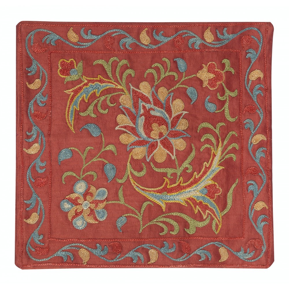 All Silk Cushion Cover. Traditional Toss Pillow. Embroidered Accent Pillow. All Silk Cushion Cover. Traditional Toss Pillow. Embroidered Accent Pillow.